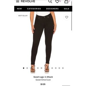 NWT Good American Good Legs in Black